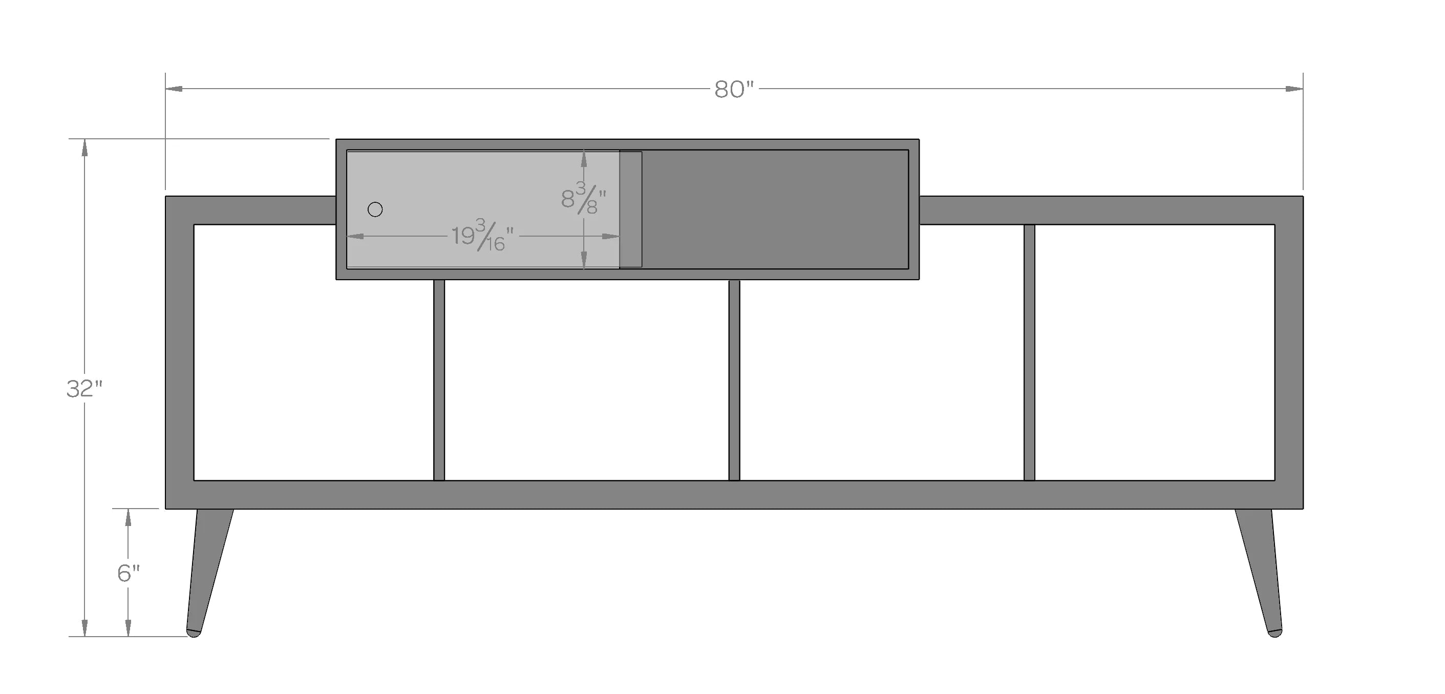 Riviera 80" Stereo Cabinet
