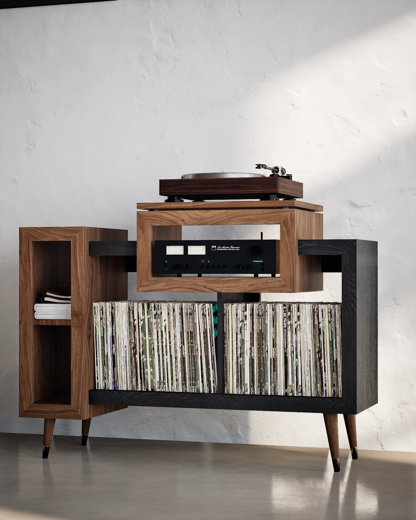 Wiltern Sidecar Record Player Stand