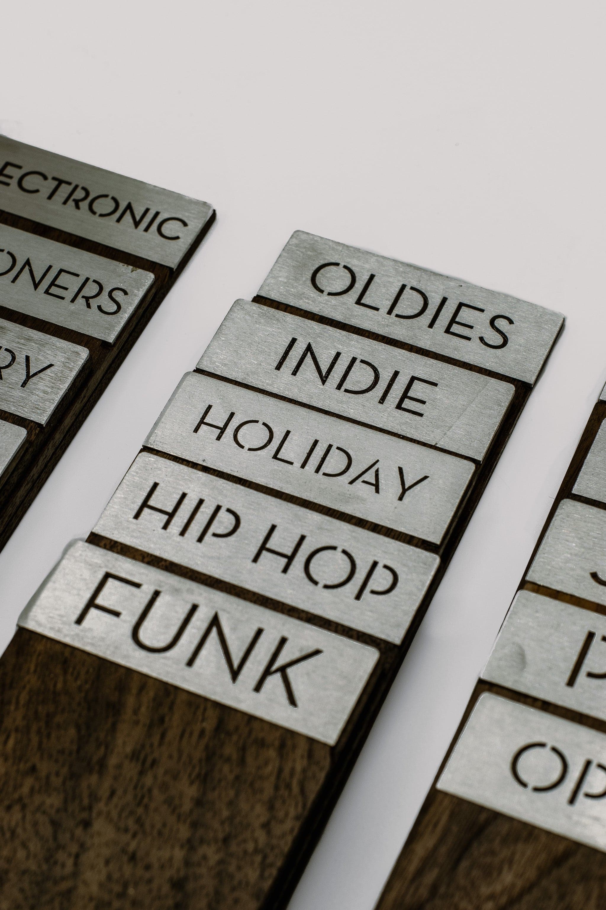 Record Dividers - Genres - Tactile Audio Furniture