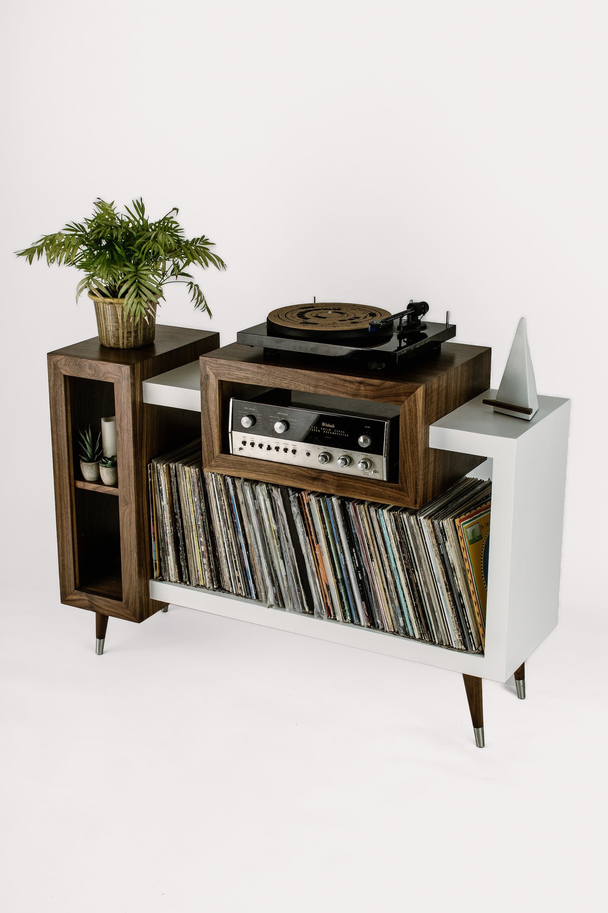 Wiltern Sidecar Record Player Stand - Tactile Audio Furniture