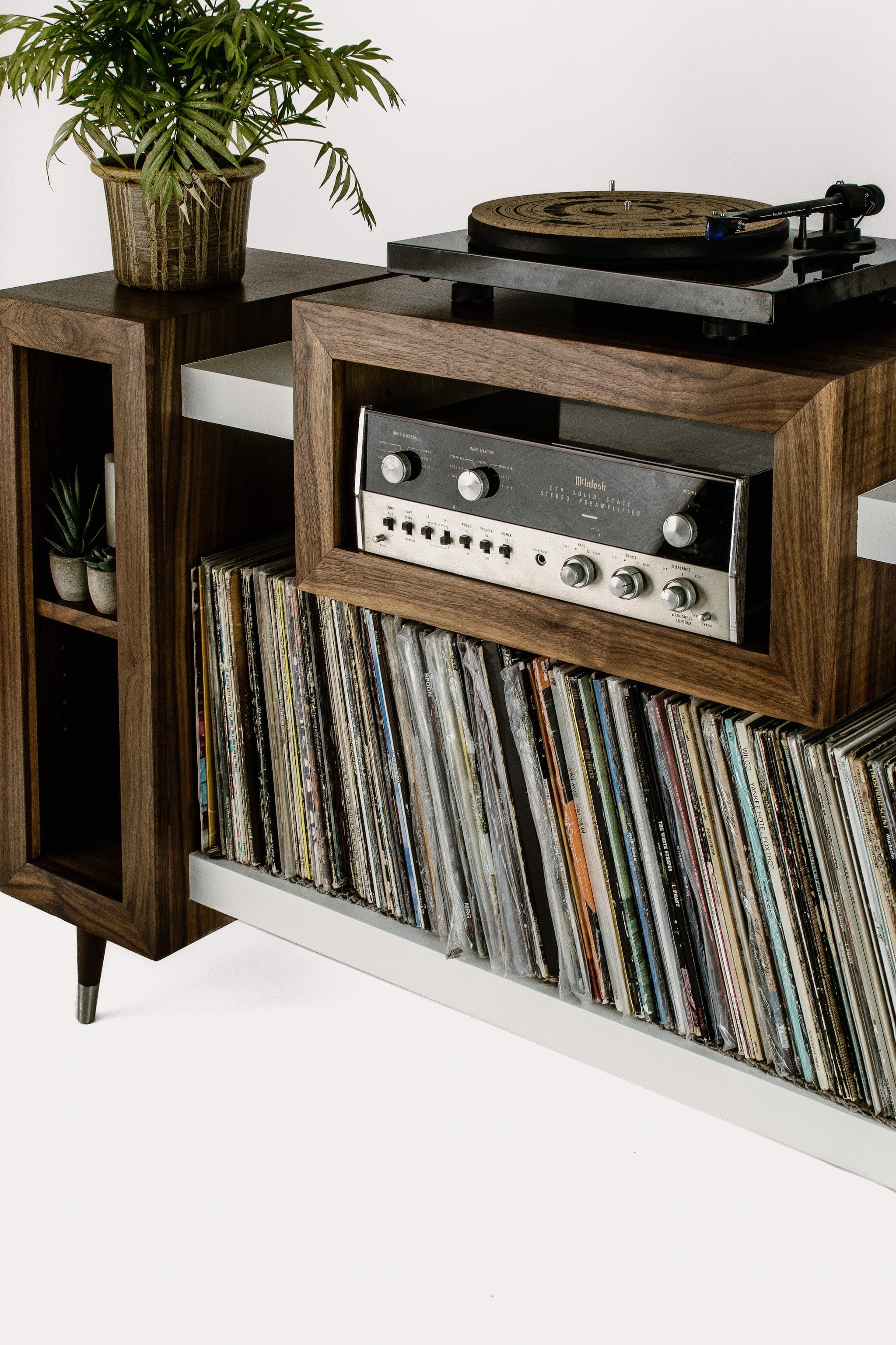 Wiltern Sidecar Record Player Stand - Tactile Audio Furniture