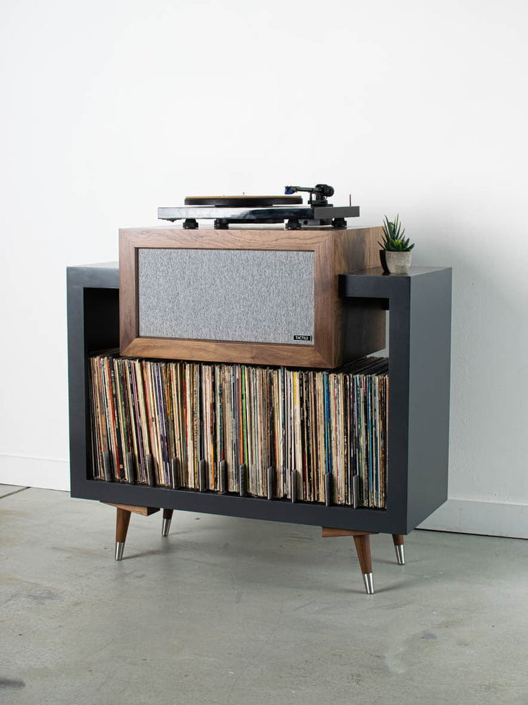 Now Playing Vinyl Record Stand 2 Pieces Wood Vinyl Record Holder Display  Minimalistic Records Storage Display 