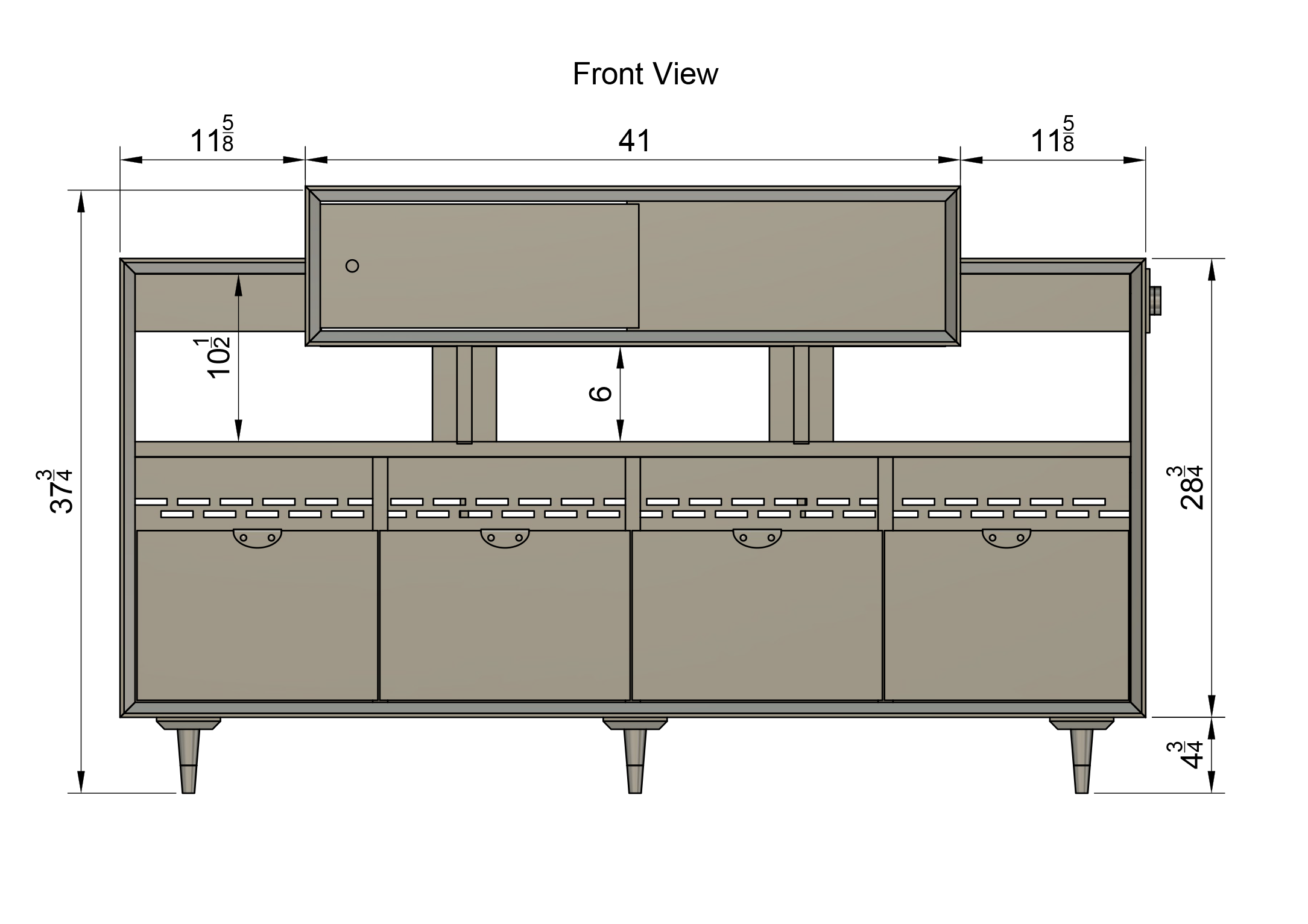 Marquis Stereo Cabinet - 4 Drawer