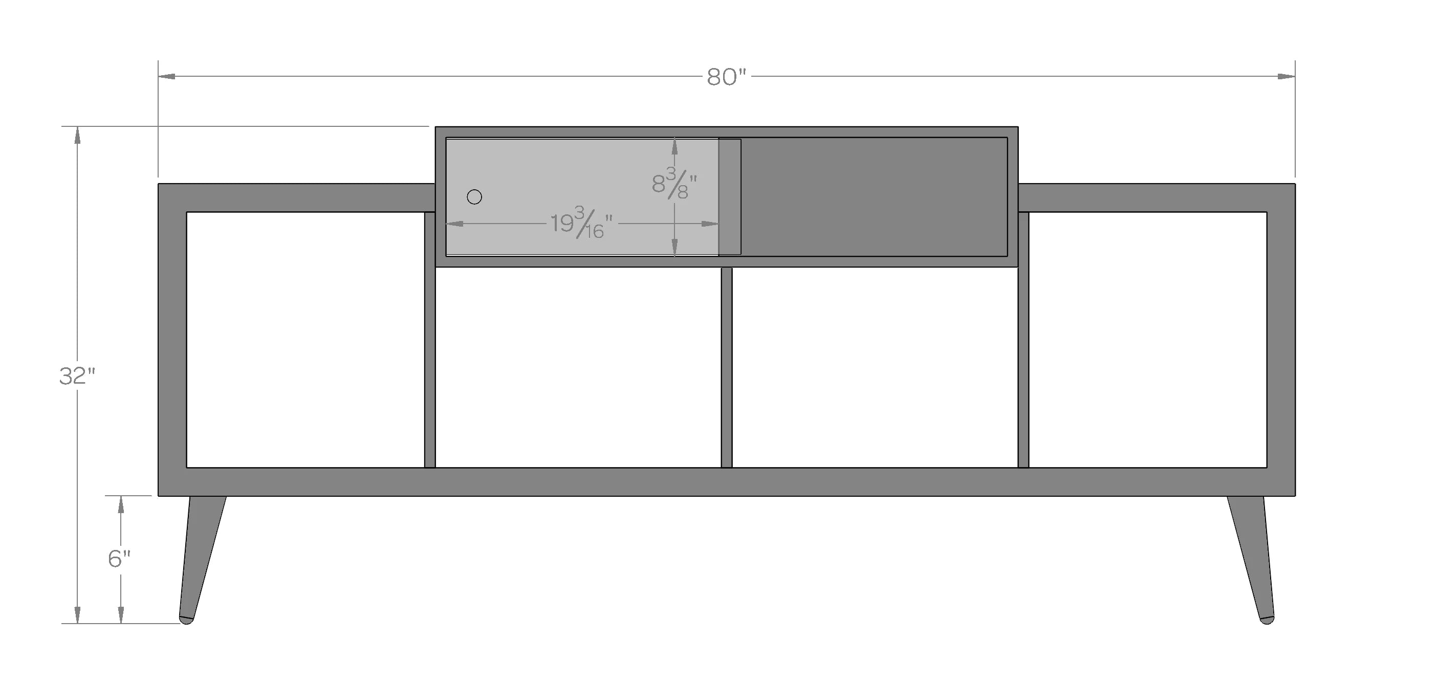 Riviera 80" Stereo Cabinet