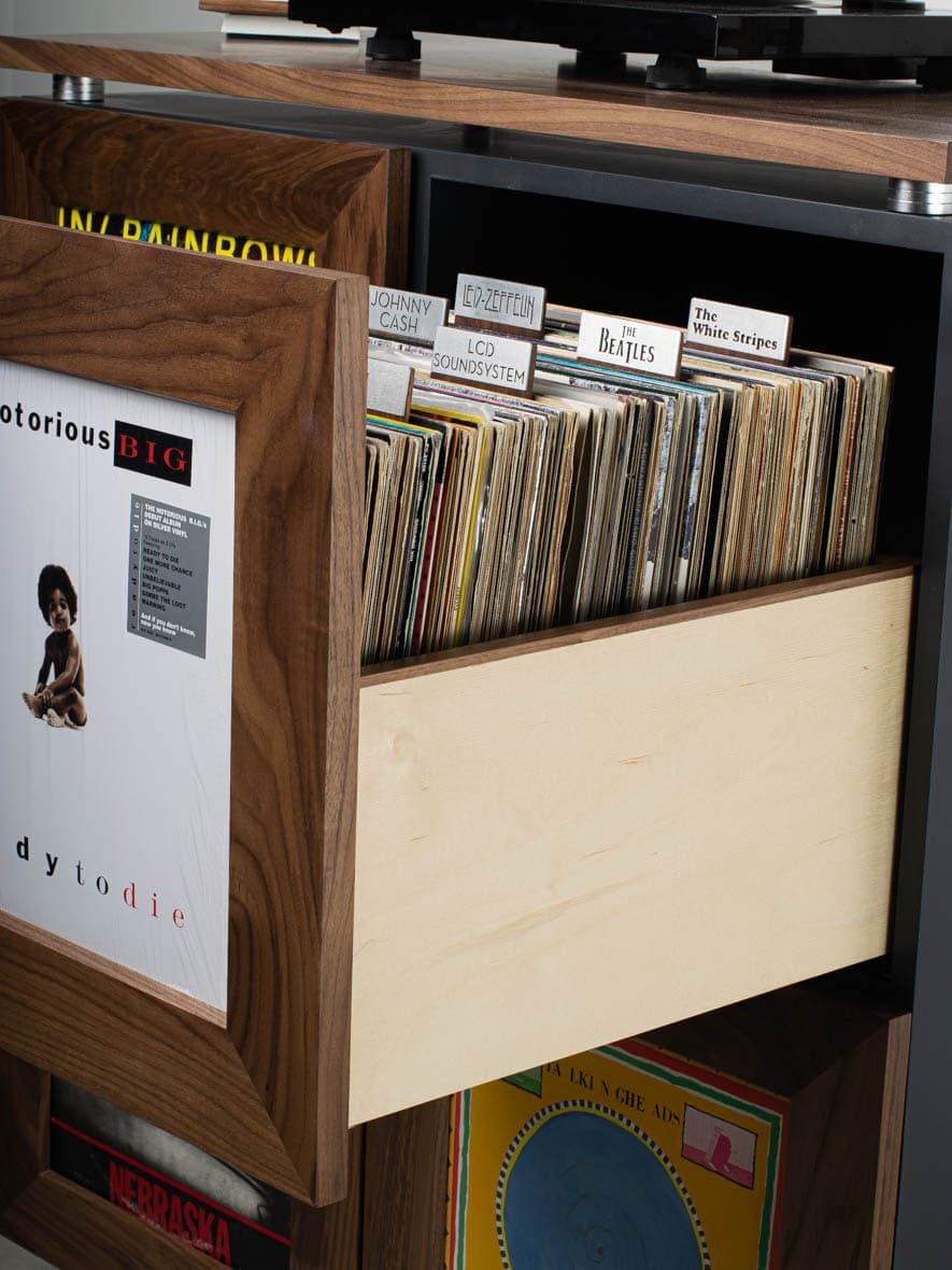 Saenger Vinyl Storage Cabinet - Tactile Audio Furniture