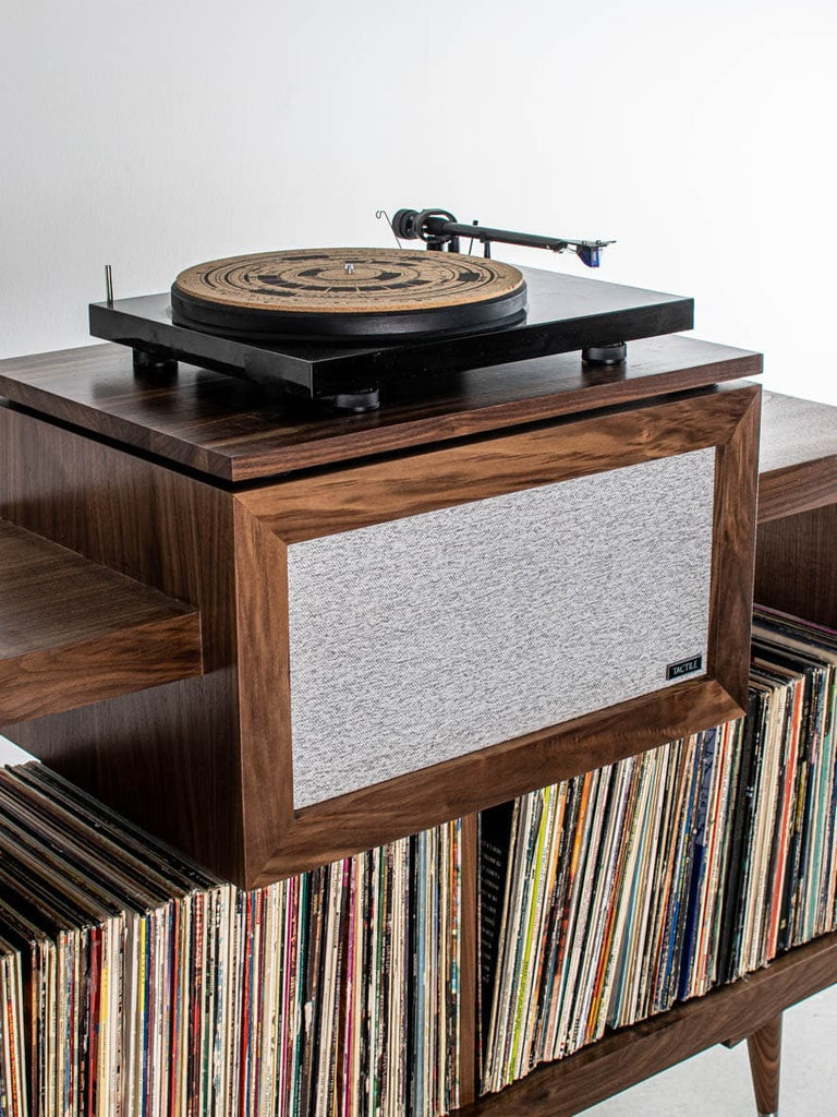 Record Player Stand with Vinyl Storage Cabinet Holds Up to 200